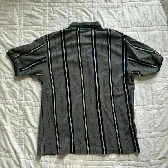 Vintage 90s streetwear striped polo trader bay mens XXL alternative golf - Picture 7 of 7